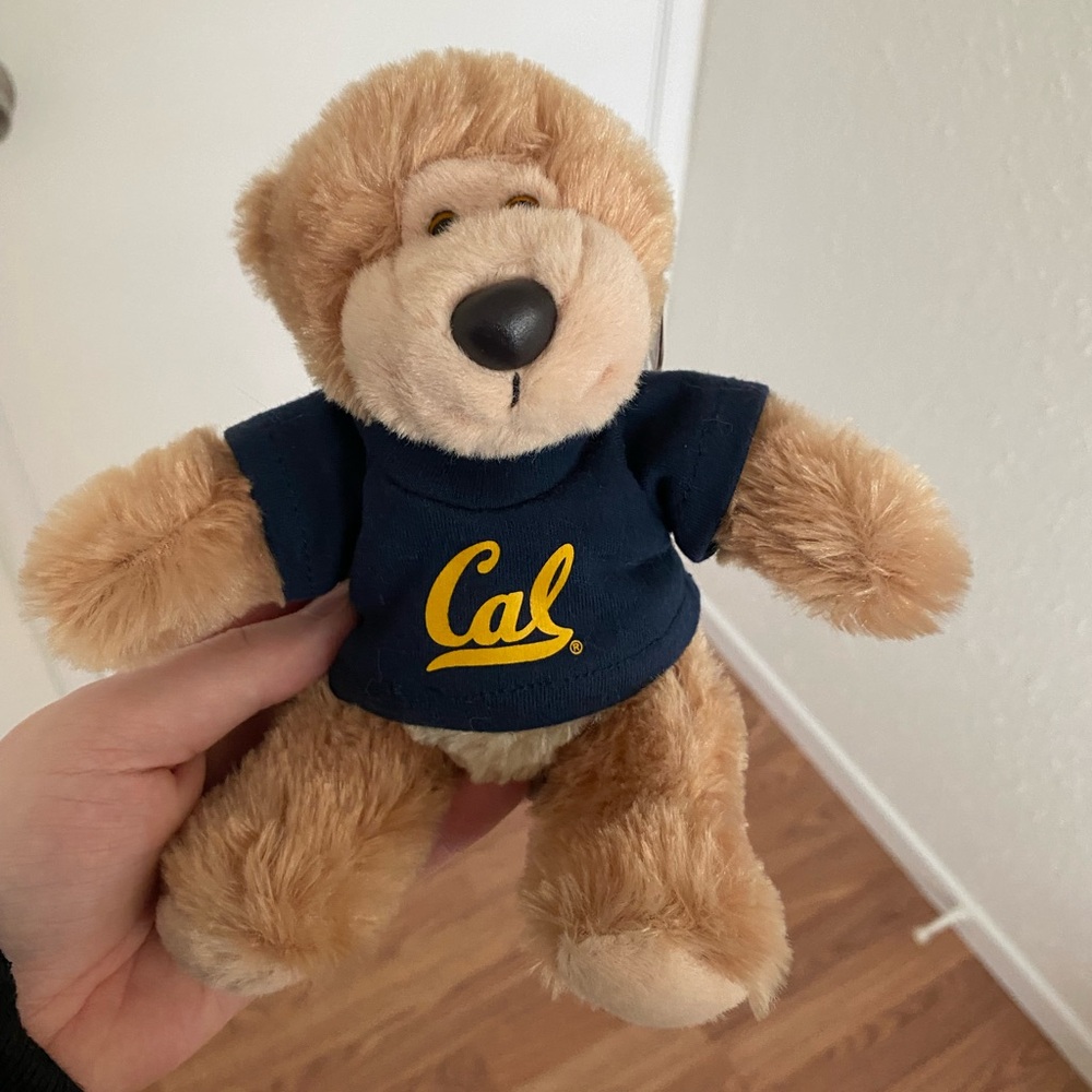 Kids Stuffed Bear - Tan and Navy